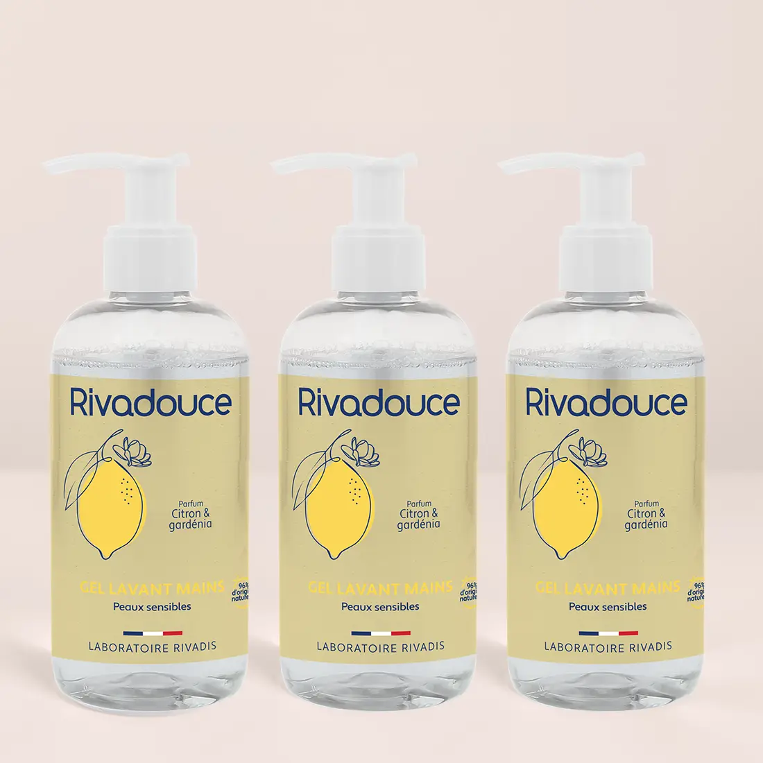 Lot de 3 Gels lavants mains citron & gardénia 250ml